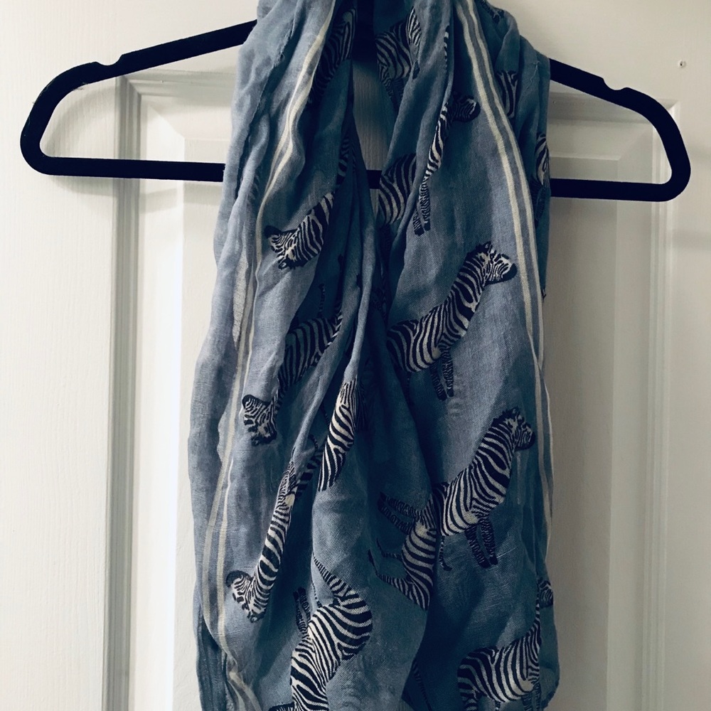 Charming Charlie lightweight large zebra scarf